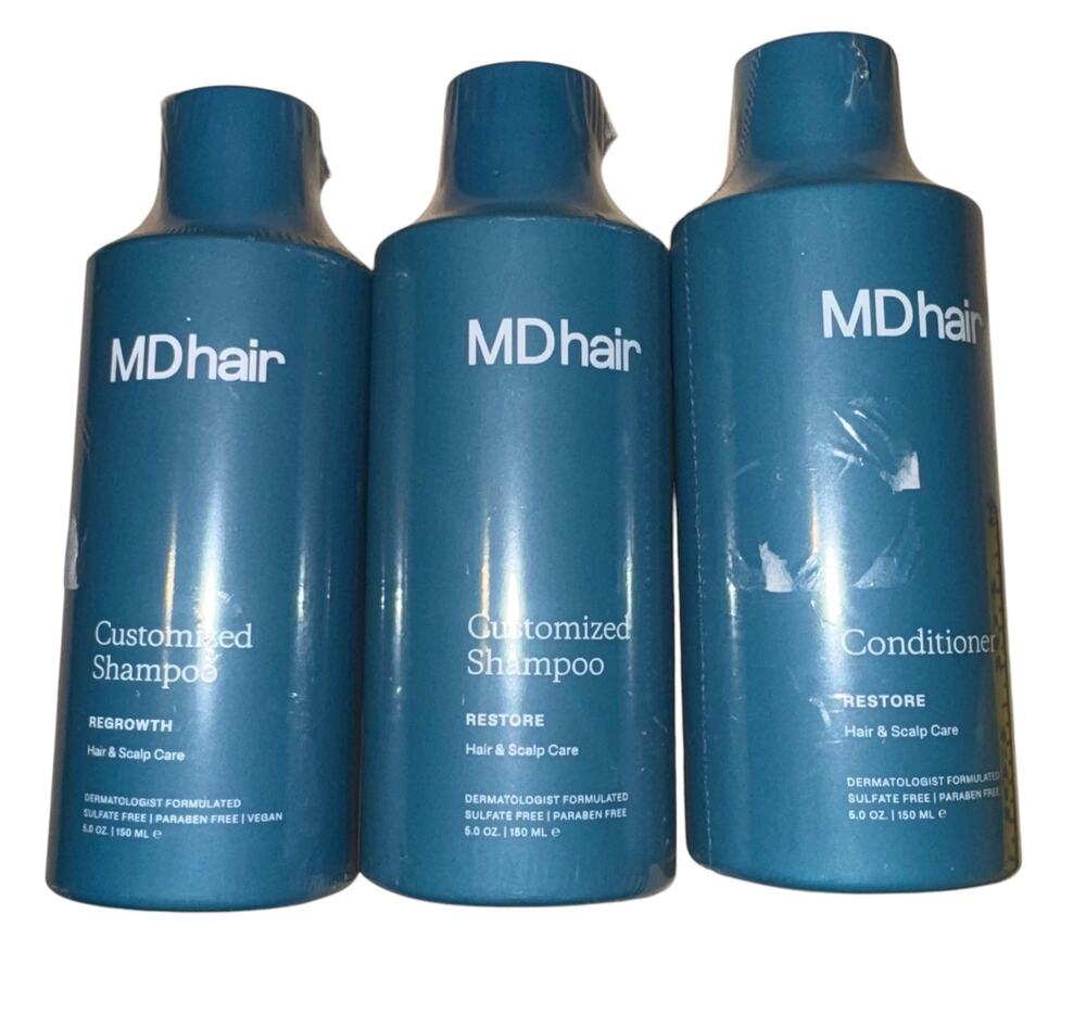 MD Hair & Scalp Bundle Regrowth Restore Shampoo Restore Conditioner Set of 3 NEW